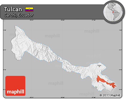 Gray Map of Tulcan, single color outside