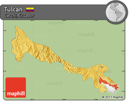 Savanna Style Map of Tulcan, single color outside