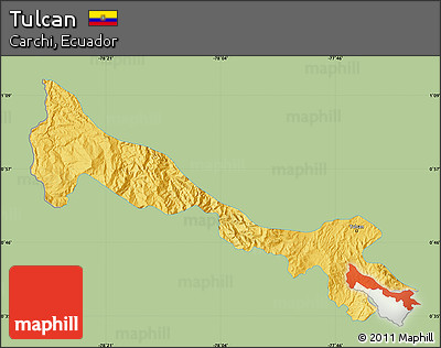 Savanna Style Map of Tulcan, single color outside