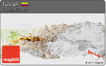 Physical Panoramic Map of Tulcan, lighten