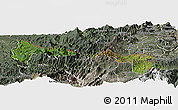 Satellite Panoramic Map of Tulcan, semi-desaturated