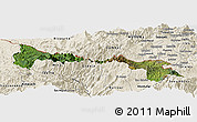 Satellite Panoramic Map of Tulcan, shaded relief outside