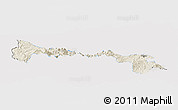 Shaded Relief Panoramic Map of Tulcan, single color outside