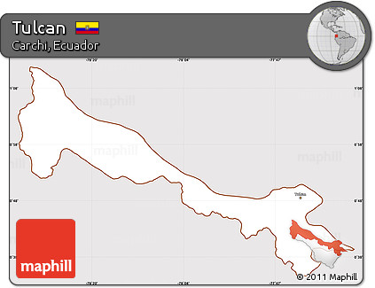 Classic Style Simple Map of Tulcan, cropped outside