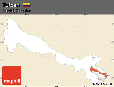 Classic Style Simple Map of Tulcan, single color outside
