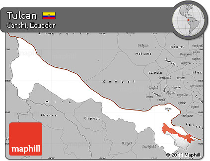 Gray Simple Map of Tulcan