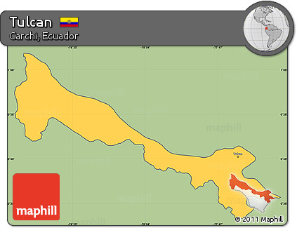Savanna Style Simple Map of Tulcan, cropped outside