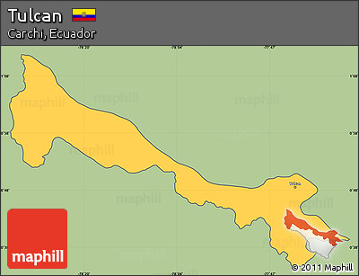 Savanna Style Simple Map of Tulcan, cropped outside