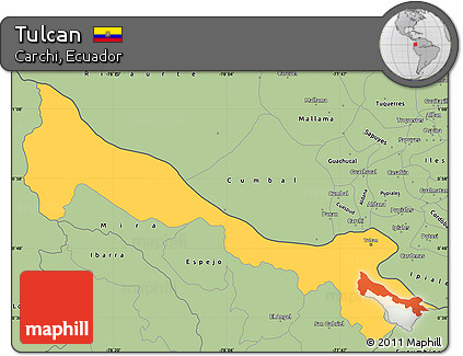 Savanna Style Simple Map of Tulcan