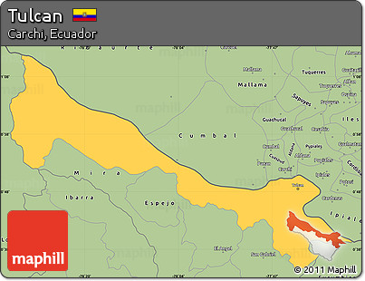Savanna Style Simple Map of Tulcan
