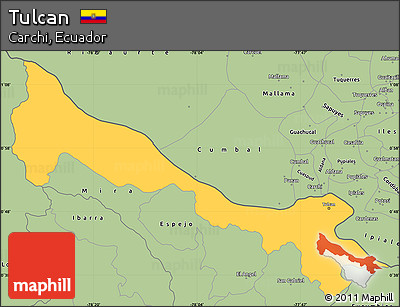 Savanna Style Simple Map of Tulcan