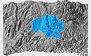 Political 3D Map of Guamote, desaturated