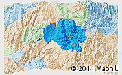 Political 3D Map of Guamote, lighten