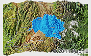 Political 3D Map of Guamote, satellite outside