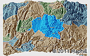 Political 3D Map of Guamote, semi-desaturated