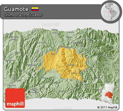 Savanna Style 3D Map of Guamote