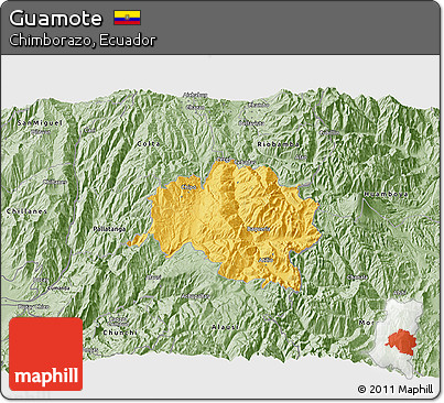 Savanna Style 3D Map of Guamote