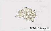 Shaded Relief 3D Map of Guamote, cropped outside