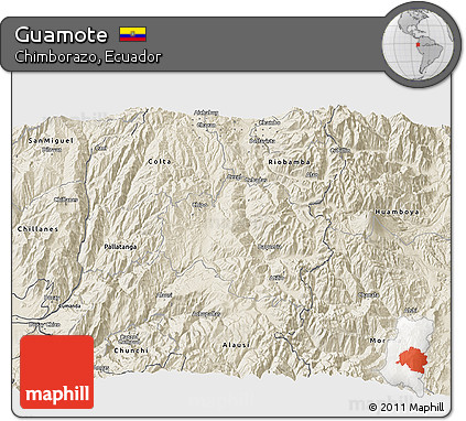 Shaded Relief 3D Map of Guamote