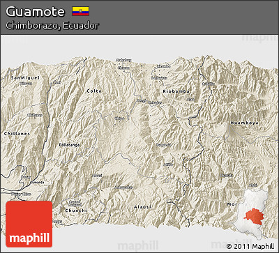Shaded Relief 3D Map of Guamote