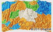 Shaded Relief 3D Map of Guamote, political outside