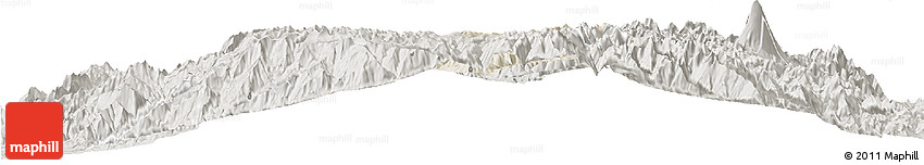 Shaded Relief Horizon Map of Guamote, semi-desaturated