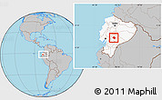 Gray Location Map of Guamote, highlighted country, within the entire country