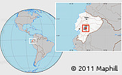 Gray Location Map of Guamote, highlighted country, highlighted parent region, within the entire country