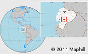 Gray Location Map of Guamote, highlighted country