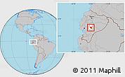 Gray Location Map of Guamote, highlighted parent region