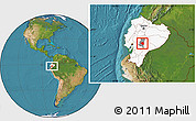 Satellite Location Map of Guamote, highlighted country, highlighted parent region