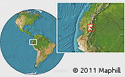 Satellite Location Map of Guamote, highlighted parent region