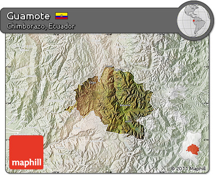 Satellite Map of Guamote, lighten