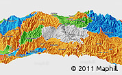 Physical Panoramic Map of Guamote, political outside