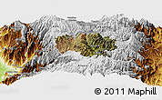 Satellite Panoramic Map of Guamote, physical outside