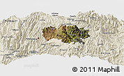 Satellite Panoramic Map of Guamote, shaded relief outside