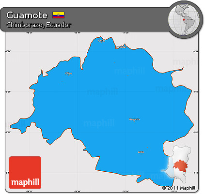 Political Simple Map of Guamote, cropped outside