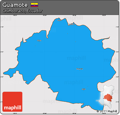 Political Simple Map of Guamote, cropped outside