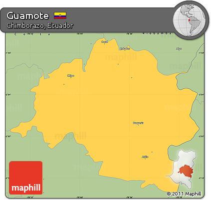 Savanna Style Simple Map of Guamote