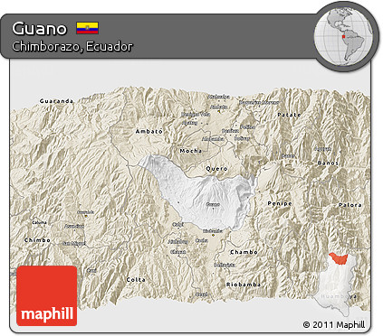 Classic Style 3D Map of Guano