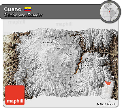 Physical 3D Map of Guano, semi-desaturated