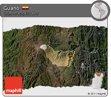Satellite 3D Map of Guano, darken