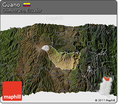 Satellite 3D Map of Guano, darken
