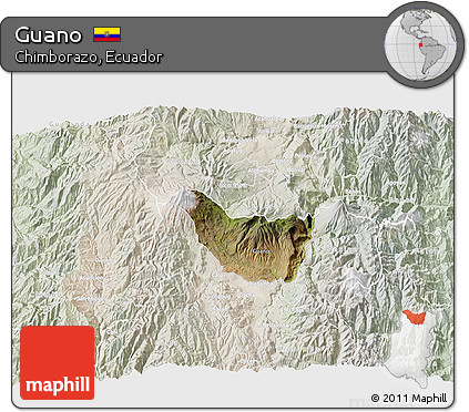 Satellite 3D Map of Guano, lighten