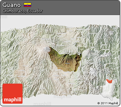 Satellite 3D Map of Guano, lighten