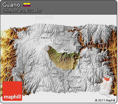Satellite 3D Map of Guano, physical outside
