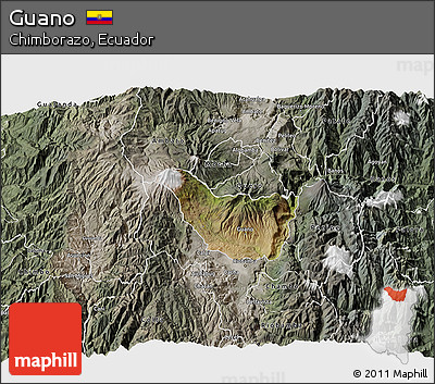 Satellite 3D Map of Guano, semi-desaturated