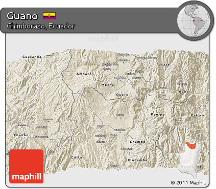 Shaded Relief 3D Map of Guano