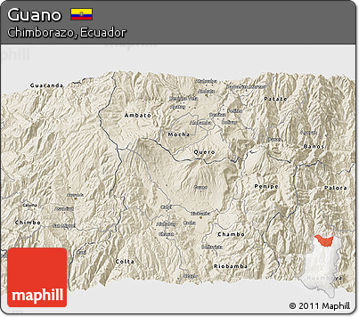 Shaded Relief 3D Map of Guano