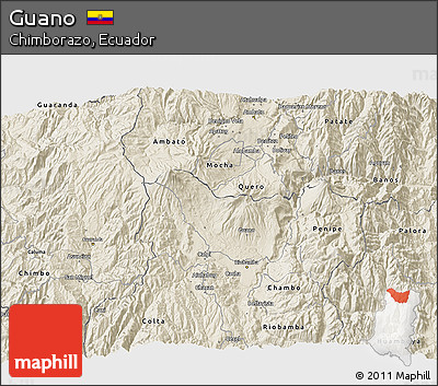 Shaded Relief 3D Map of Guano